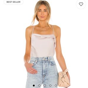 ASTR the Label Drape Front Bodysuit in Champagne